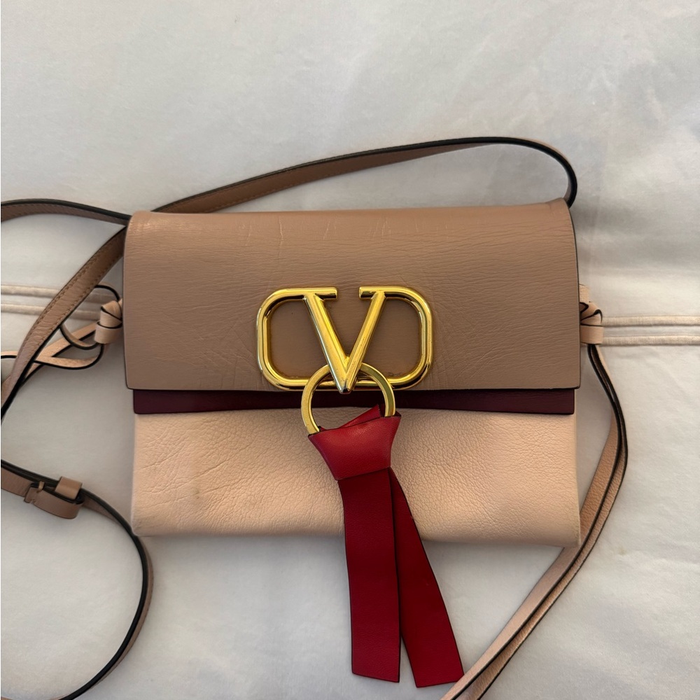 Valentino Beige and Red Women's Bag